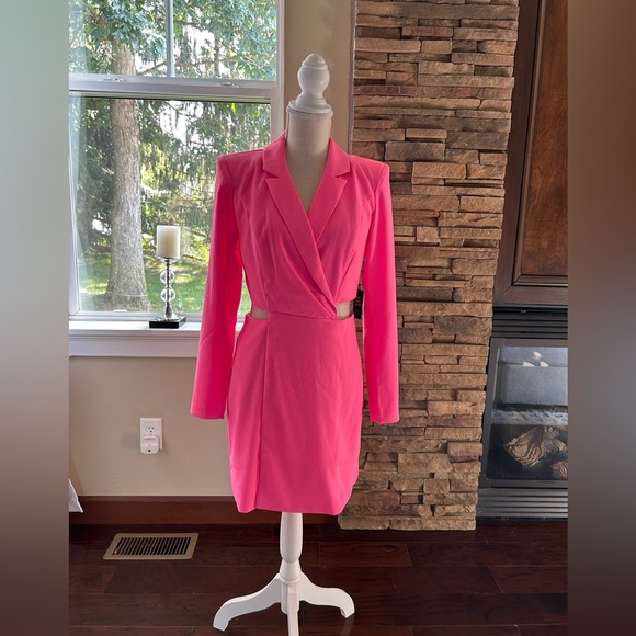 Express Tuxedo Dress W/Side Cutouts In Pink-Size S NWT🩷 - Picture 5 of 7